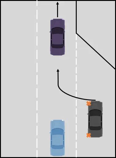 Schéma d'une insertion sur une autoroute